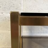 Gold metal and smoked glass serving trolley from the 70s
