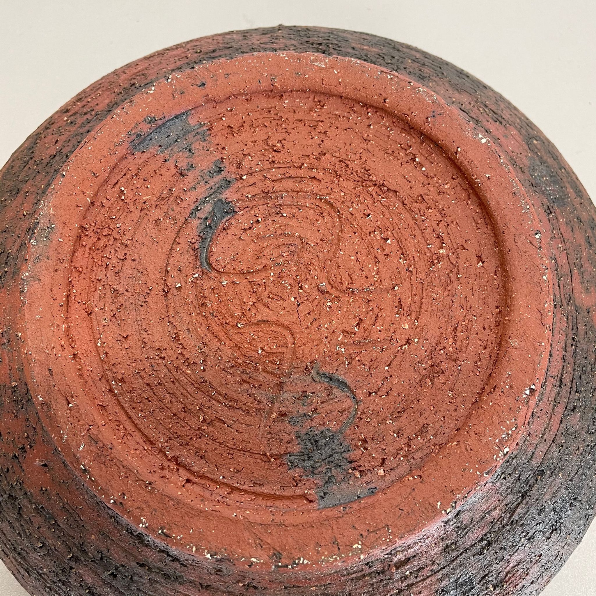 Ceramic studio pottery bowl shell element by gerhard liebenthron, germany, 1970s