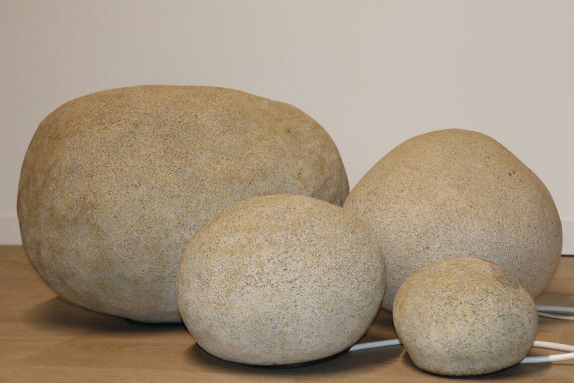 Set of 4 “Dora” model rock lamps by André Cazenave for Atelier A, 1960