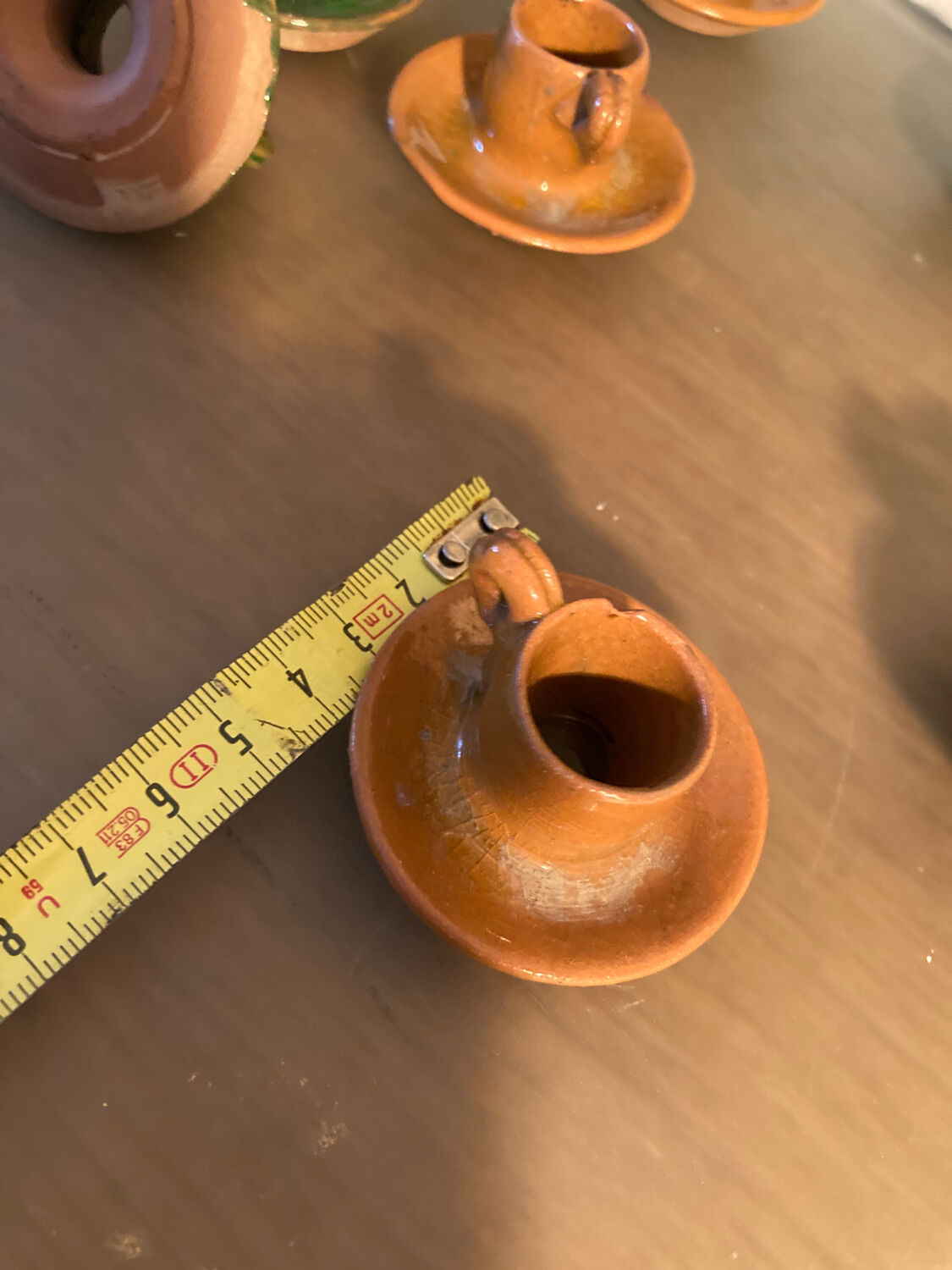 11 candle holders in glazed ceramic Provence
