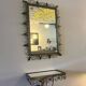Vintage brass Deknudt mirror with shelf, 1970s
