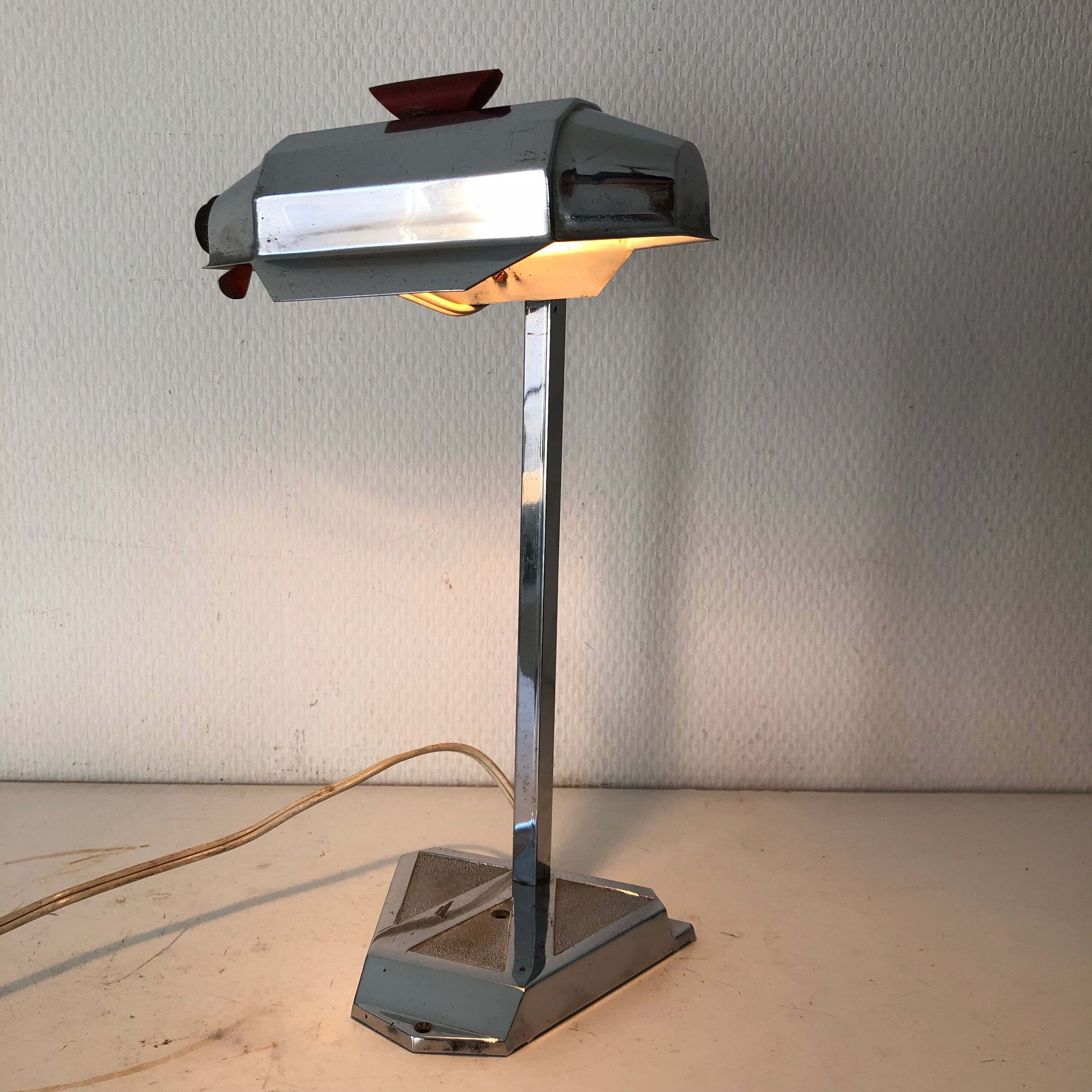 Lampe Pirouett art déco 30cm chromée vintage 1930