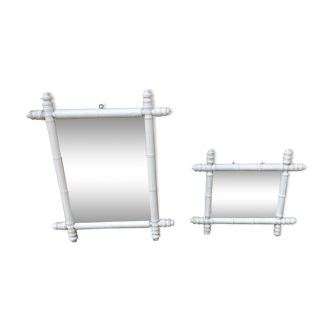 Two bamboo vintage mirrors