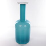 Otto Brauer for Kastrup Holmegaard - Light blue bottle vase "Gulvvase"