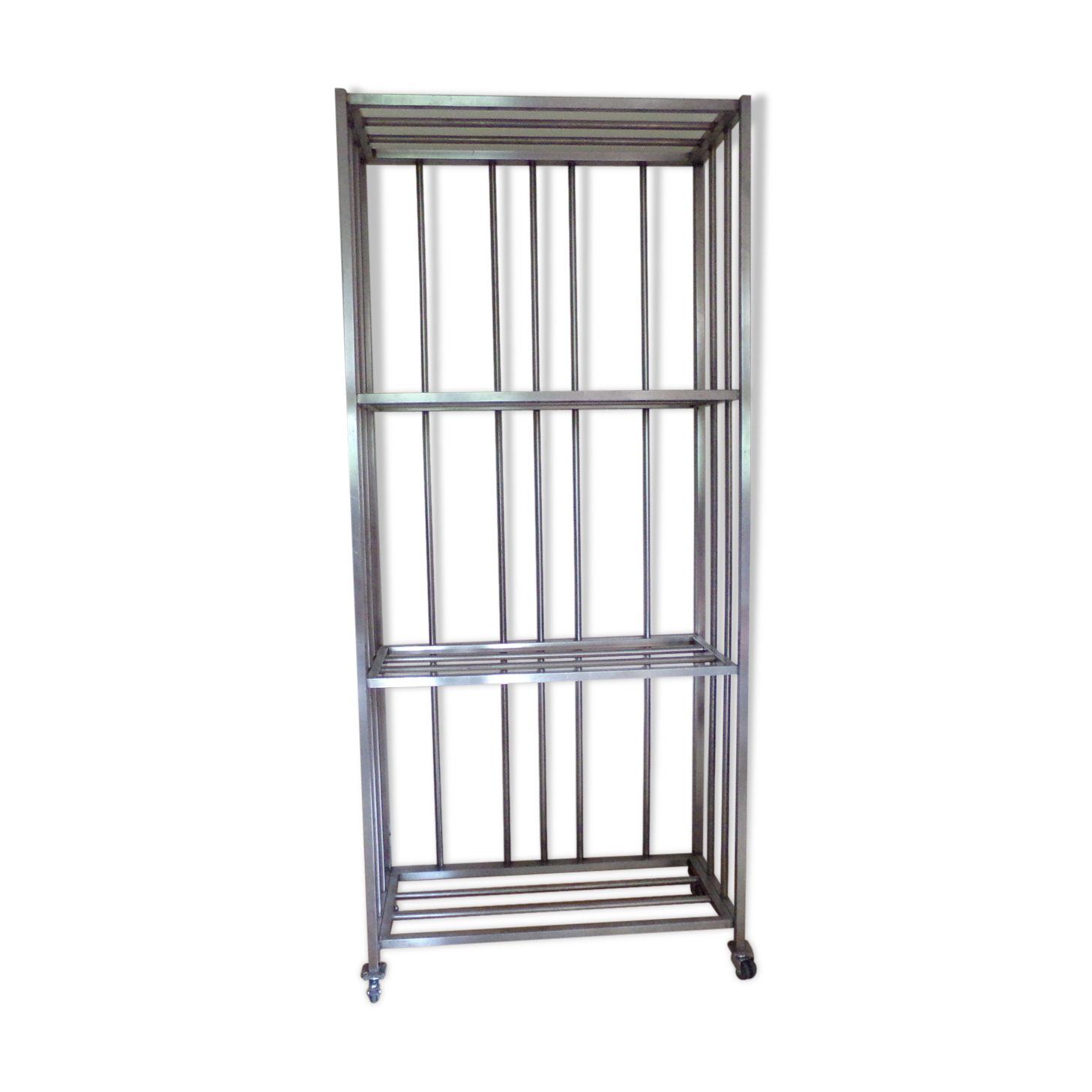 Stainless steel shelf on wheels