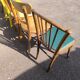 Set of 6 mismatched vintage wooden bistro chairs