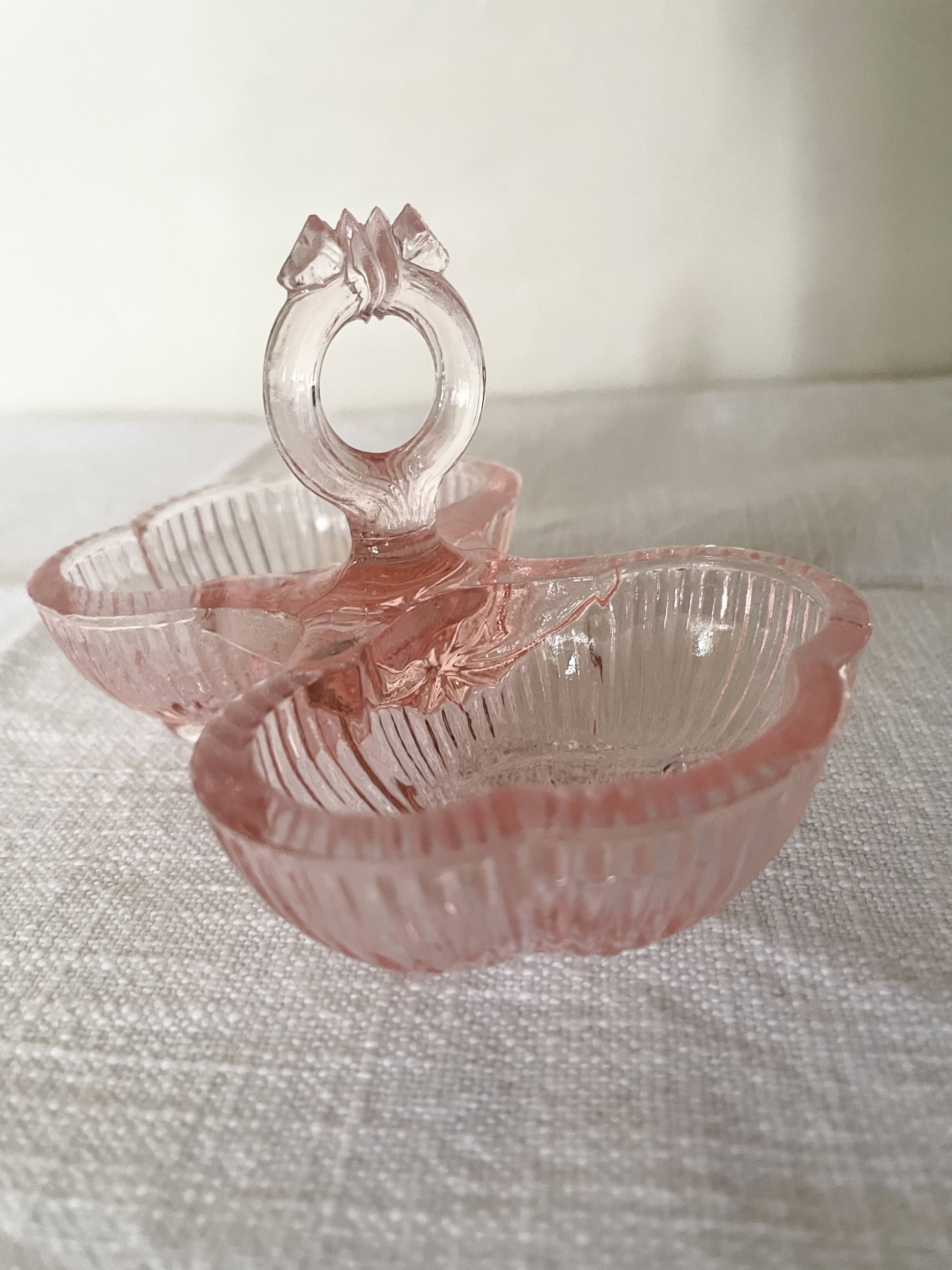 Pink double glass salt shaker
