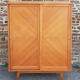 Wardrobe, wood, sliding doors, vintage, 60s