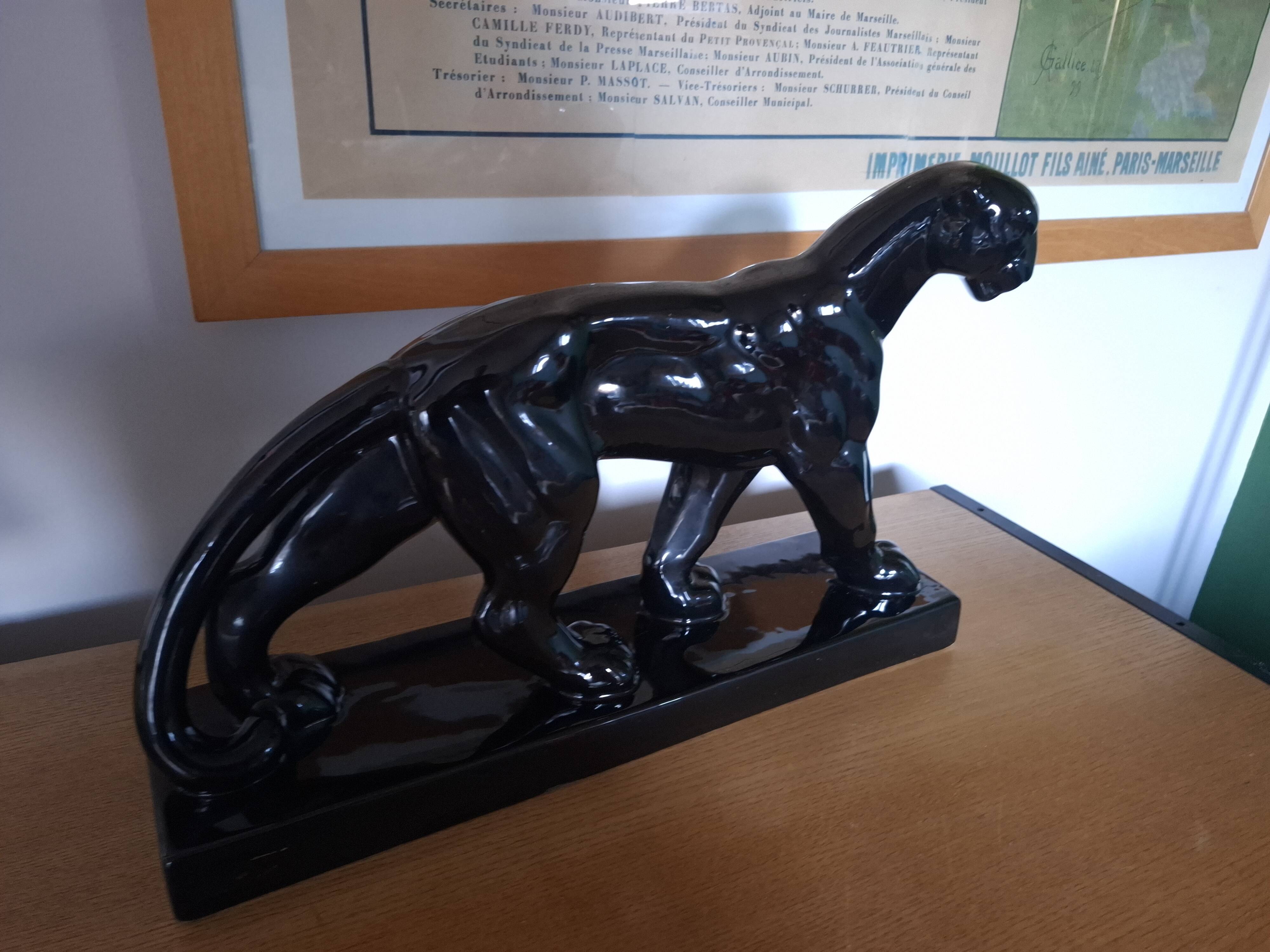 Art deco st clement ceramic panther