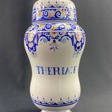 THERIA:F earthenware medicine jar by Malicorne Emile Tessier for Louis Warrin