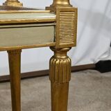 Banquette en Bois Doré et Gris-Vert, style Directoire – Fin XIXe