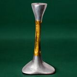 Brutalist candlestick by David Marshall, bronze and aluminium, Spain, 1970s