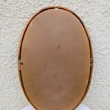 Large bamboo rattan mirror 70 80 Vintage 67 cm x 46 cm Excellent condition