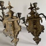 Paire d'appliques en bronze à 4 branches Napoléon III