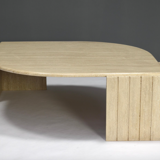 Travertine coffee table by Roche Bobois France 1970