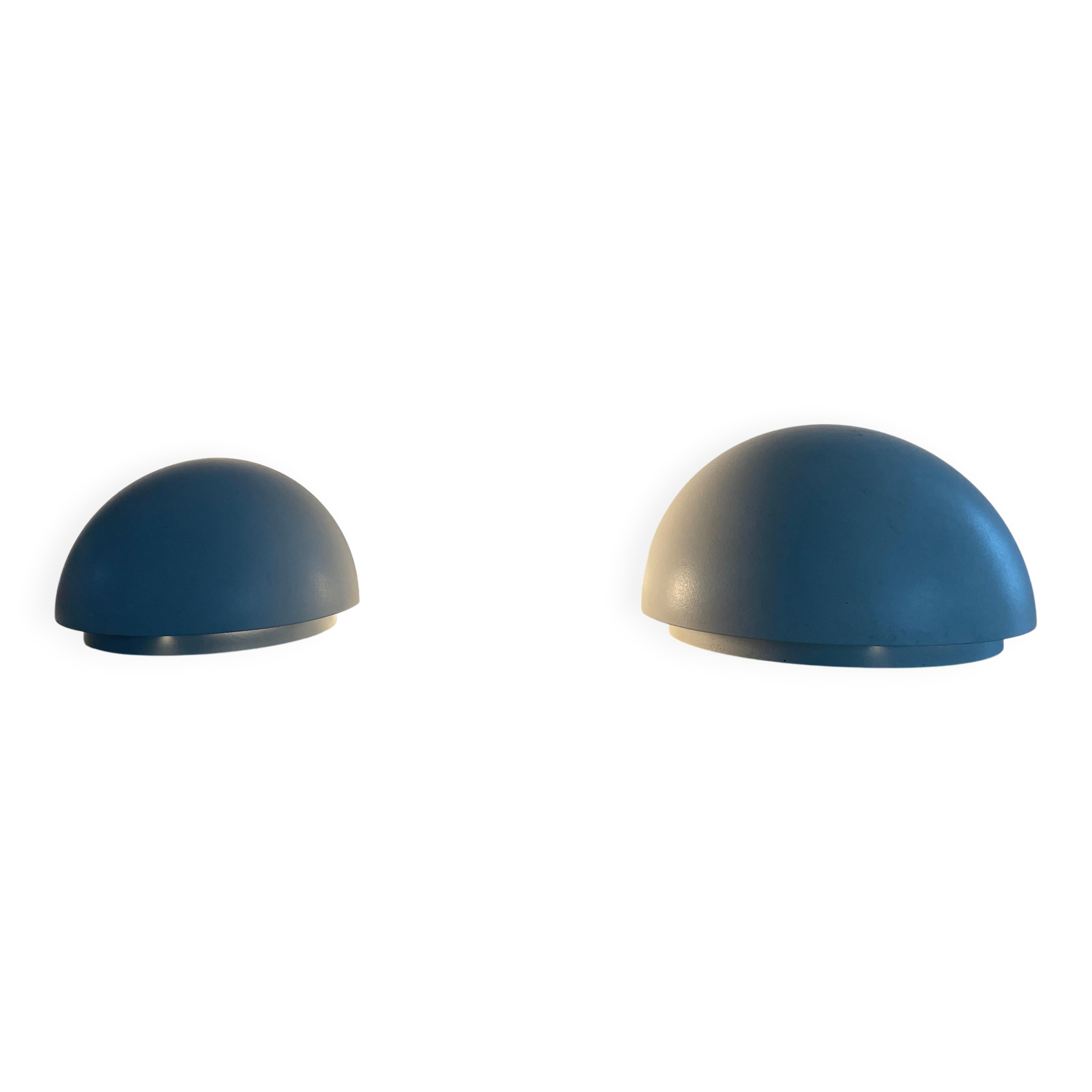 Round wall lights, small and large, in white metal by Bega, 1970s, Germany.