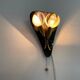 Simple plexiglass and brass wall light, Flower Design, mid-century by Geru, 1960s, Germany.