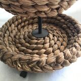 Fruit tray display in braided rope on 3 levels