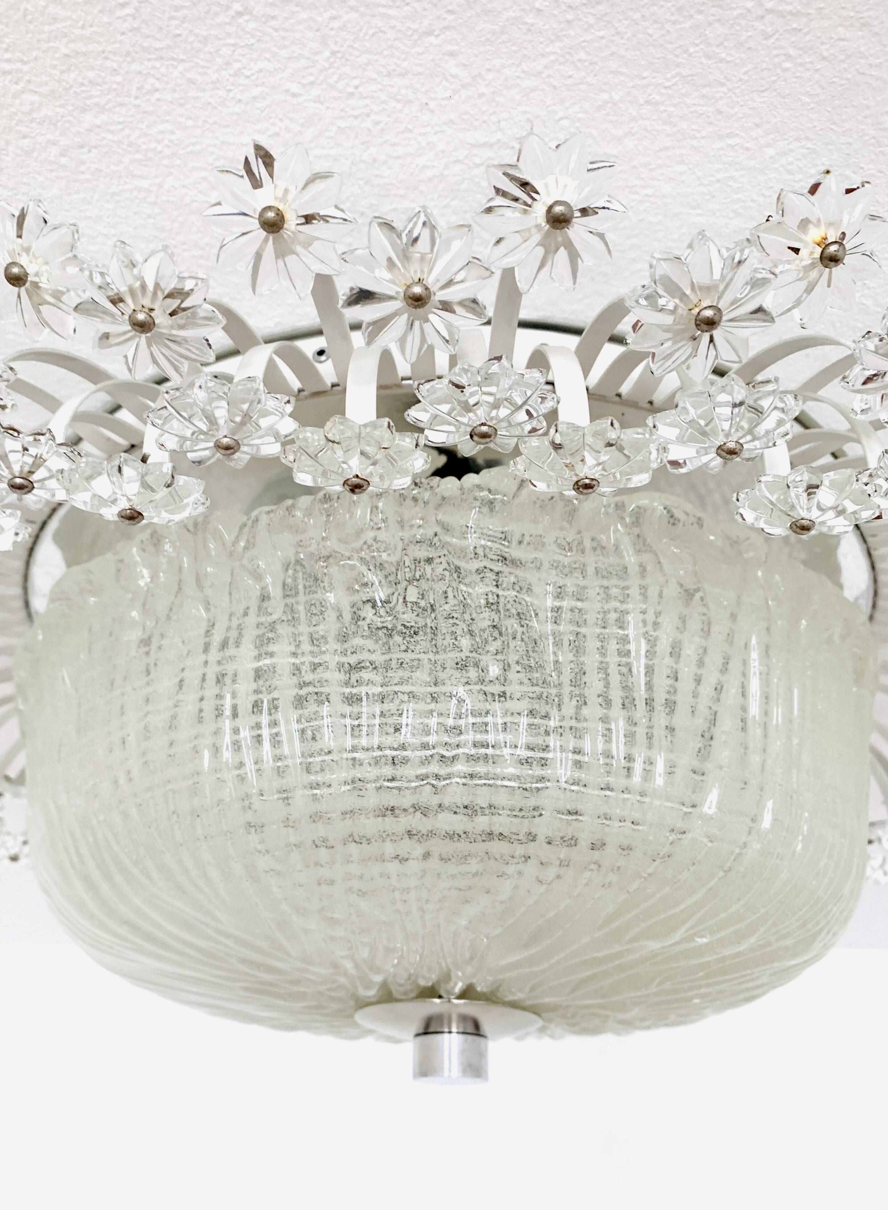 Large Floral Flush Lamp