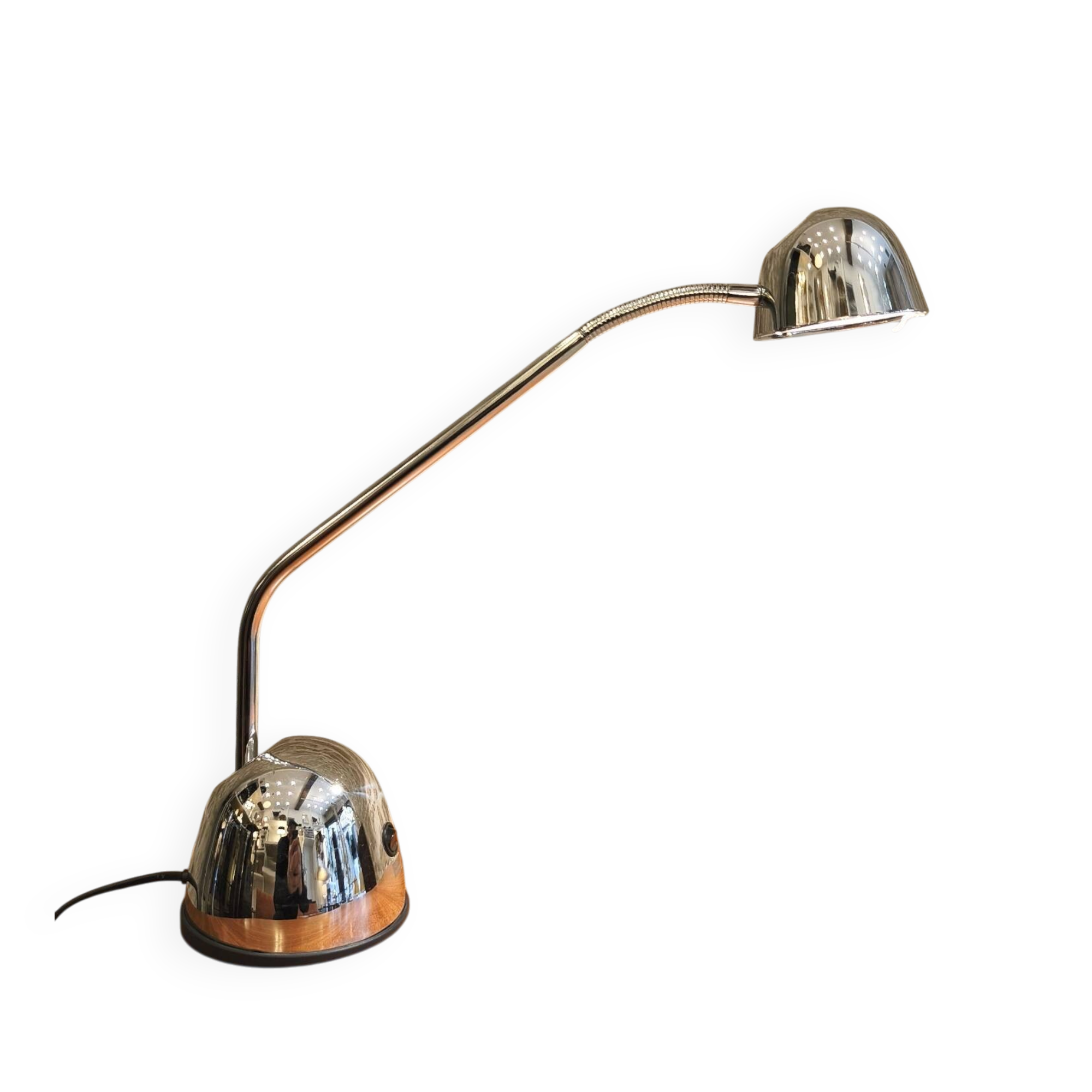 Chrome metal desk lamp, Brilliant edition.