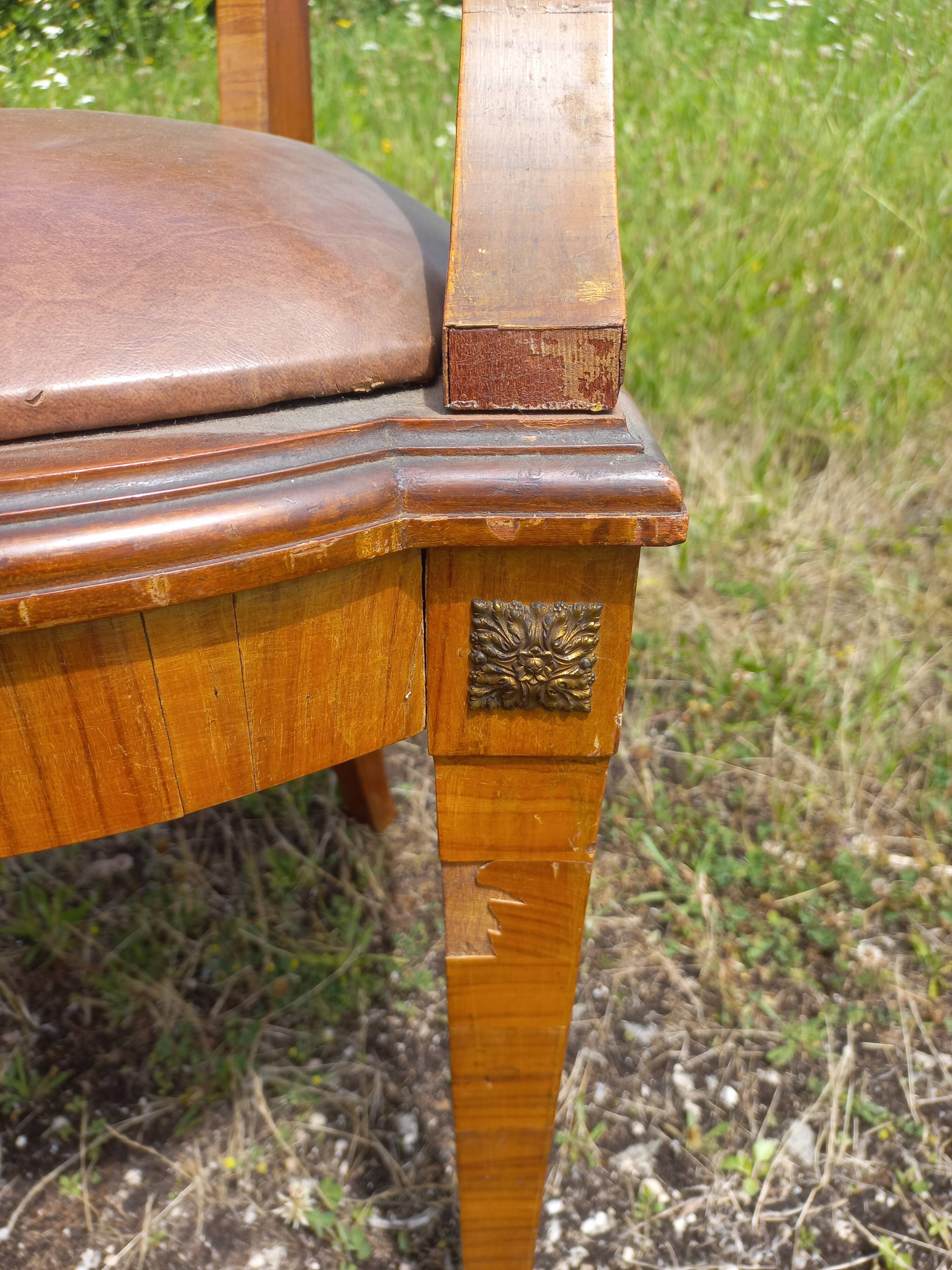 Rosewood and bronze office chair