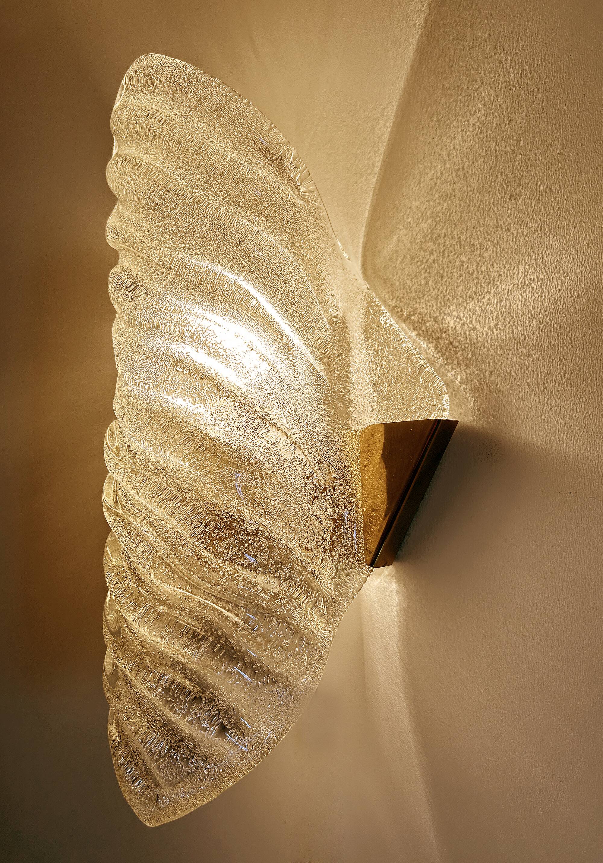 Pair of large Murano glass wall lights