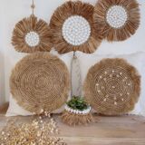 Bora cushion cover, cotton, raffia 50x50 cm