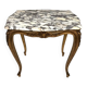 Petite table de style Louis XV en bois doré et plateau de marbre