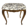 Petite table de style Louis XV en bois doré et plateau de marbre