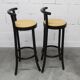 Pair of Baumann stools model Dialog in black and yellow and blue faux leather 1990