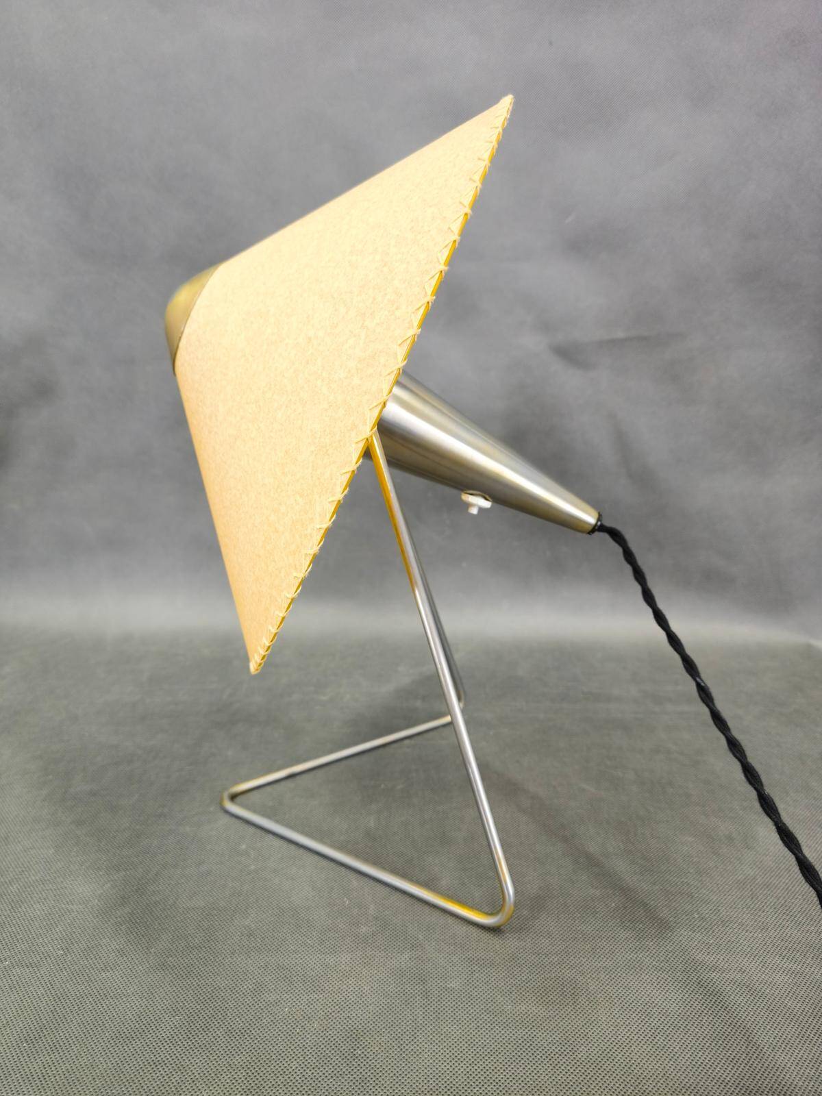 Helena Frantová Table Lamp, Chrome and Paper Shade, Czechoslovakia 1960s