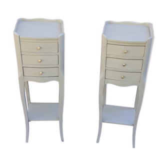 Pair of grey bedsides