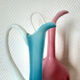 Pair of ewers in pink and blue opaline