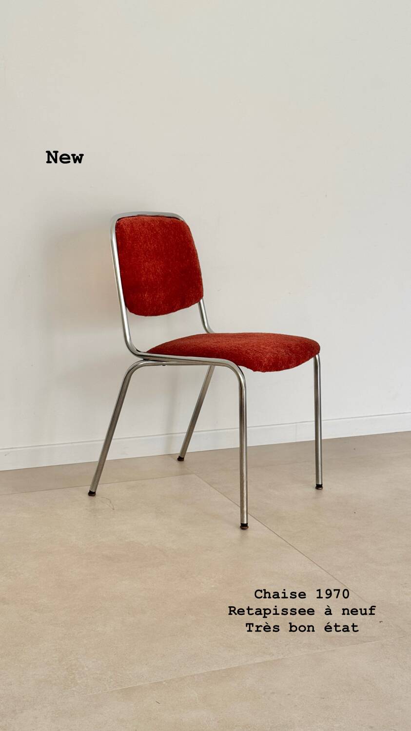 Vintage chrome stainless steel chair 1970