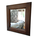 Rustic rectangular vintage oak wall mirror