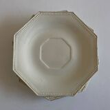 Set of 4 octagonal pearl plates Creil & Montereau 19th
