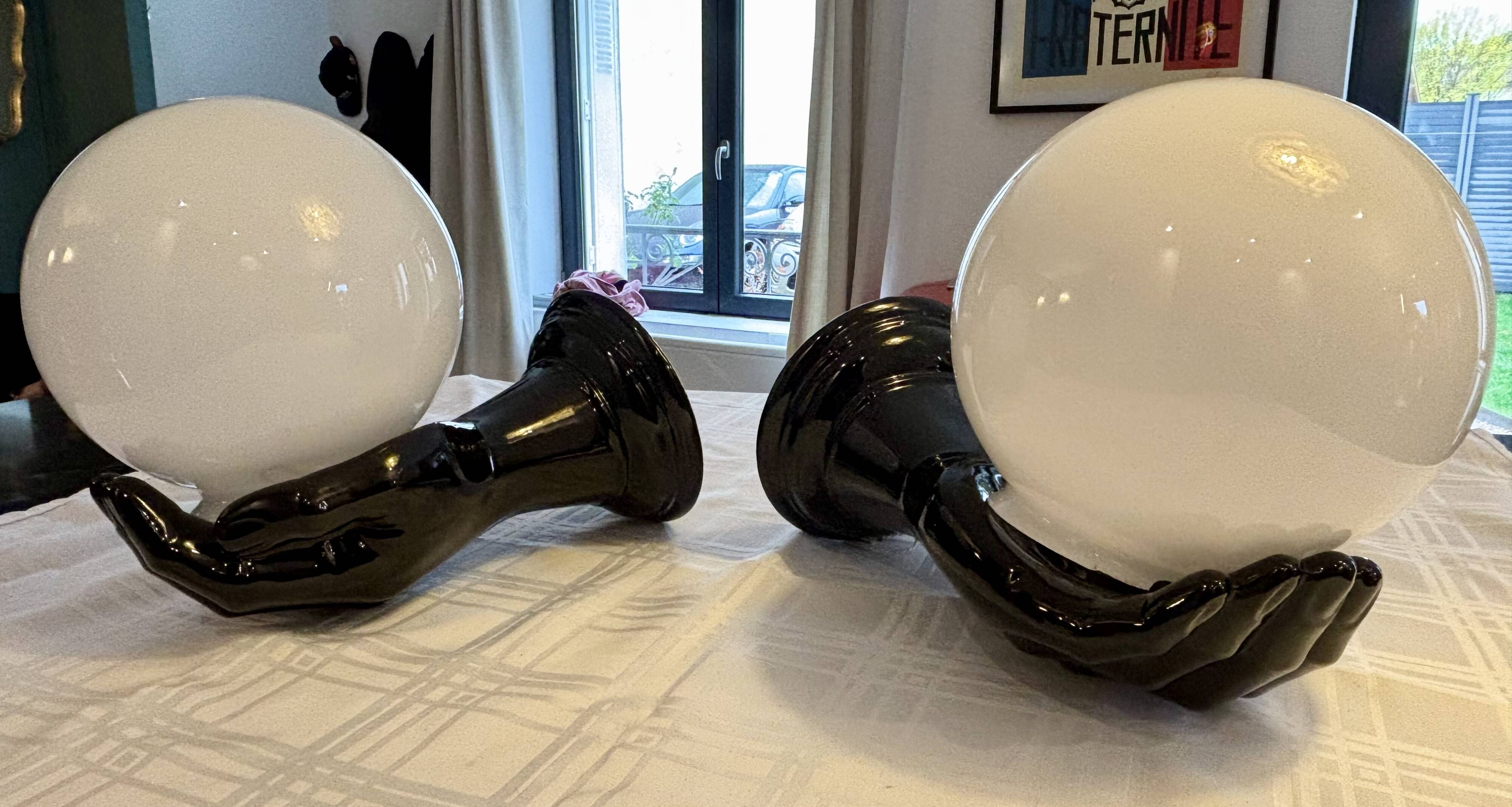 Pair of handmade ceramic wall sconces