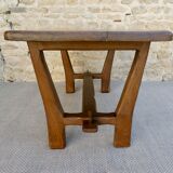 Table basse en bois massif, brutaliste