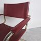 Red leather bauhaus design dining chairs - 1980