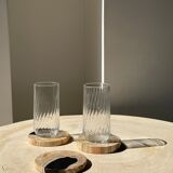 Set of 3 fossilized wooden coasters (clear)