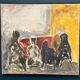 Original Danish Oil on Canvas“Figurative Composition” by Max Bilde