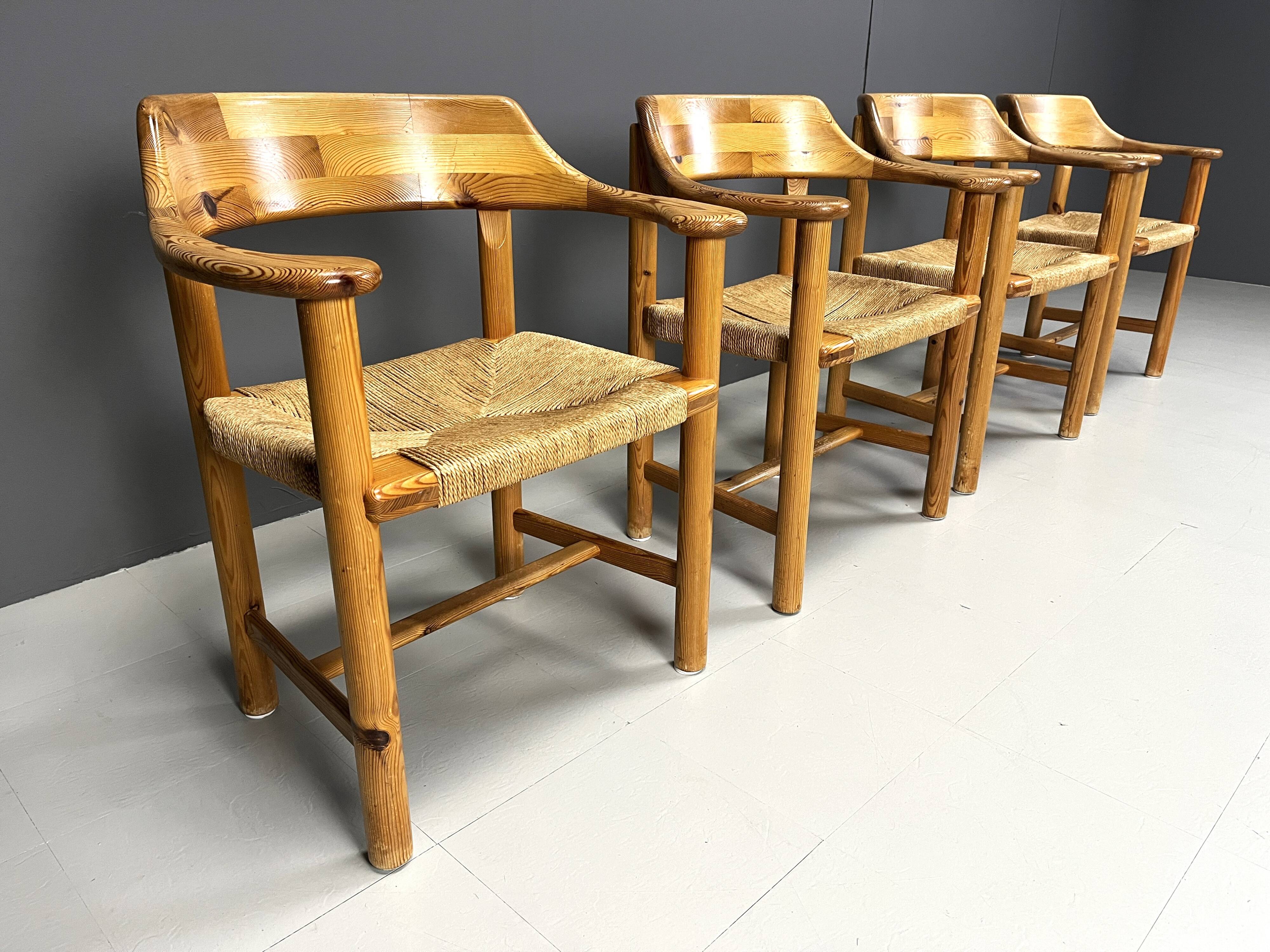 Rainer Daumiller pine wood dining chairs for Hirtshals Savvaerk - set of 4 - 1970s