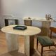 oblong travertine dining table, oblong travertine dining table