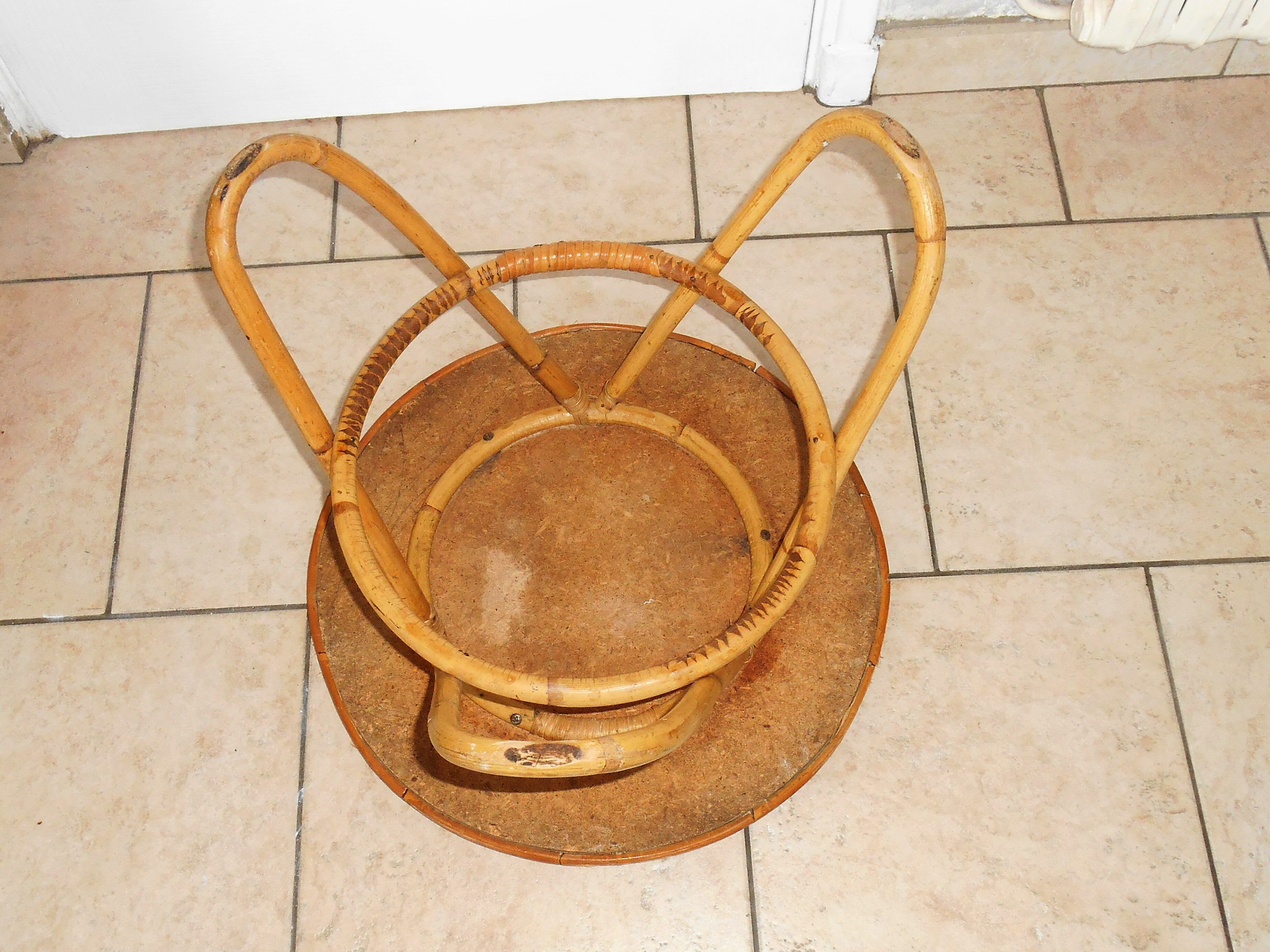 Bamboo pedestal table 1950/60