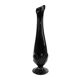 Art Deco vase, black glass, Ząbkowice, Poland, 1970s