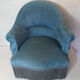 Fauteuil crapaud velours bleu