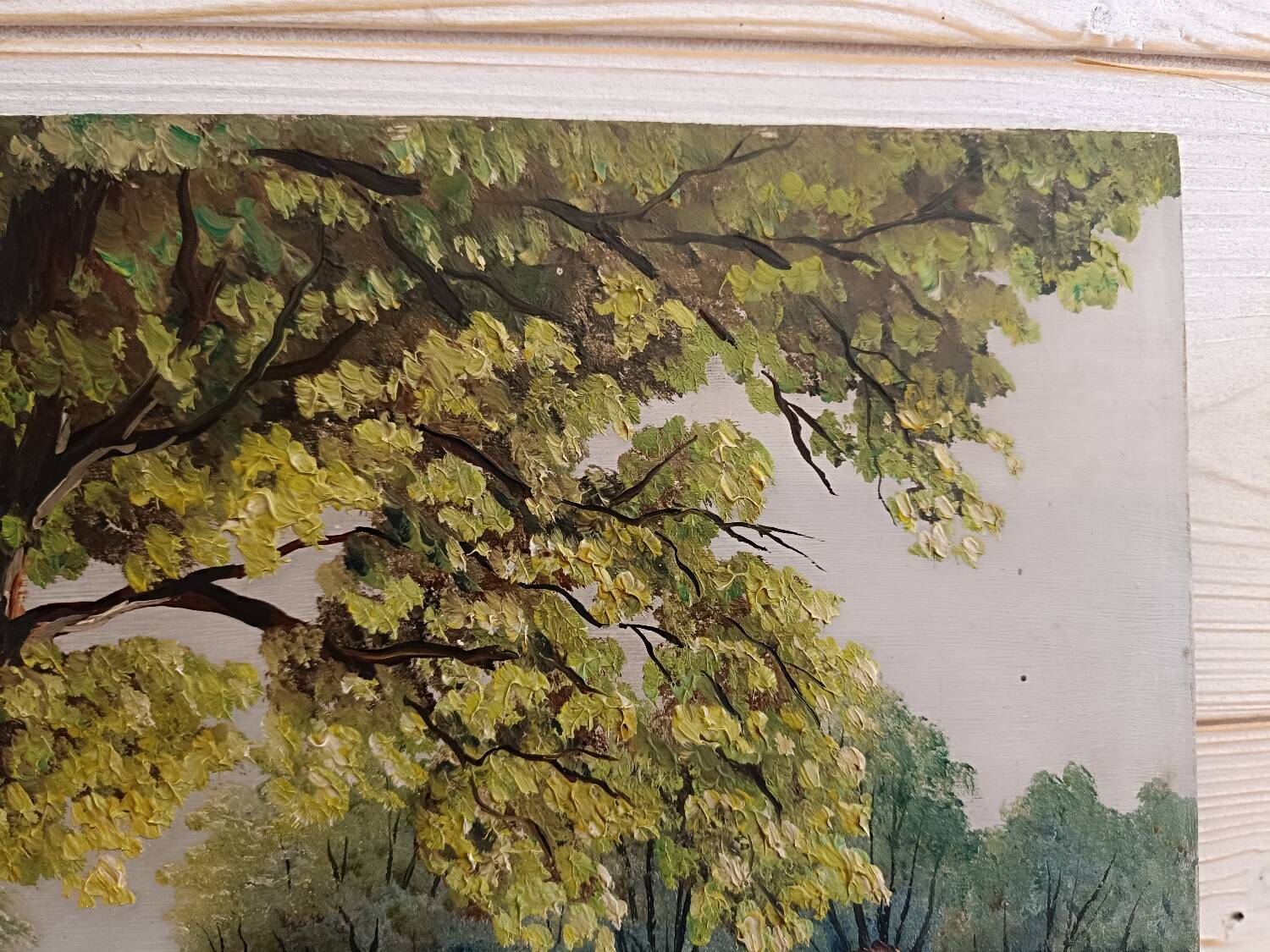 Small oil painting on hardboard