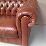 Chesterfield brown sofa 3-seater