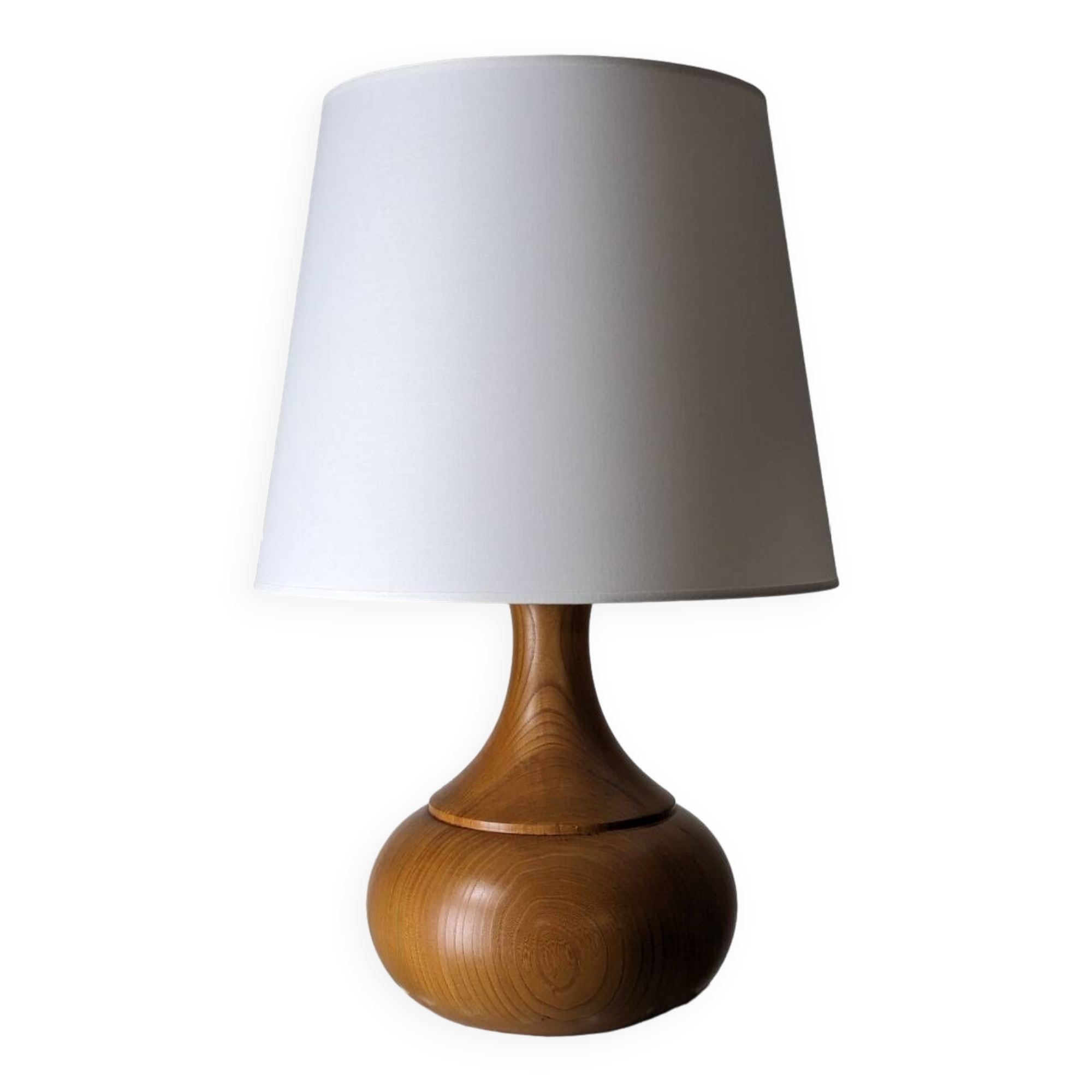 Solid elm lamp - 1970s