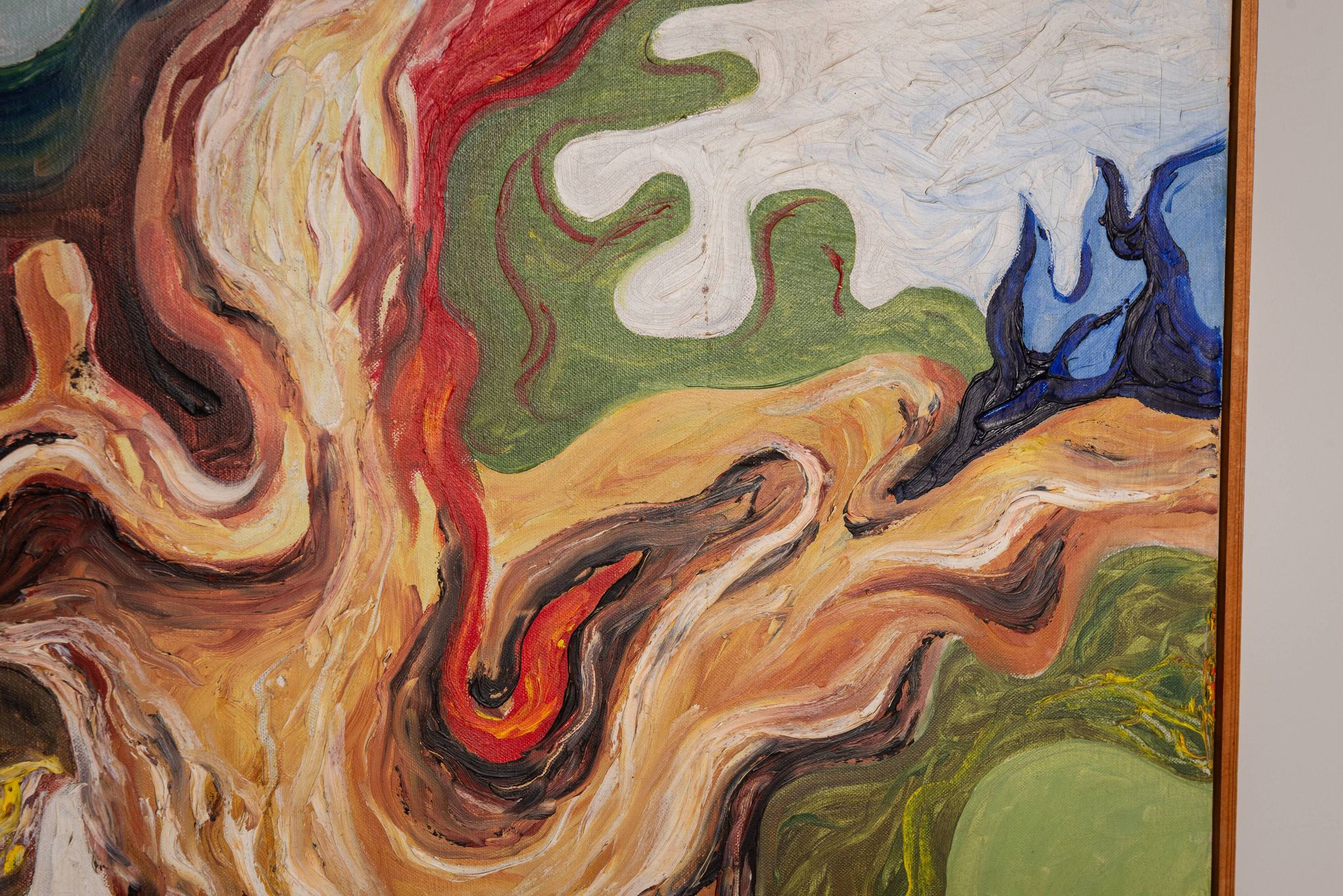 Peinture abstraite d'une figure au soleil